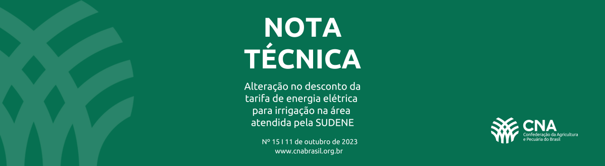 Alteração no desconto da tarifa de energia elétrica para irrigação na área atendida pela SUDENE
