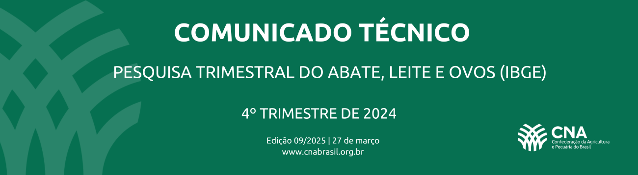 Pesquisa Trimestral do Abate, Leite e Ovos Resultados do 4º trimestre de 2024