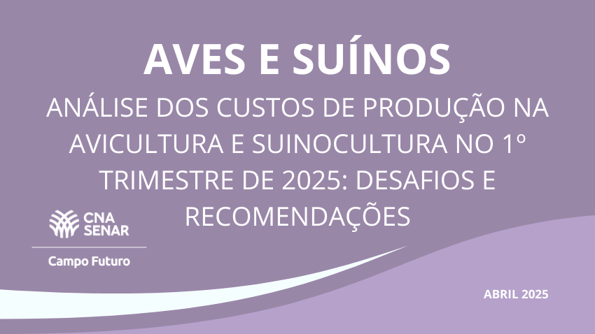 Análise dos custos de produção na avicultura e suinocultura No 1° Trimestre de 2025: Desafios e recomendações