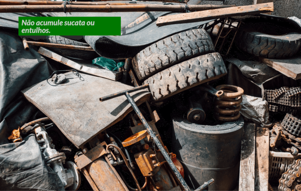 Não acumule sucata ou entulho.