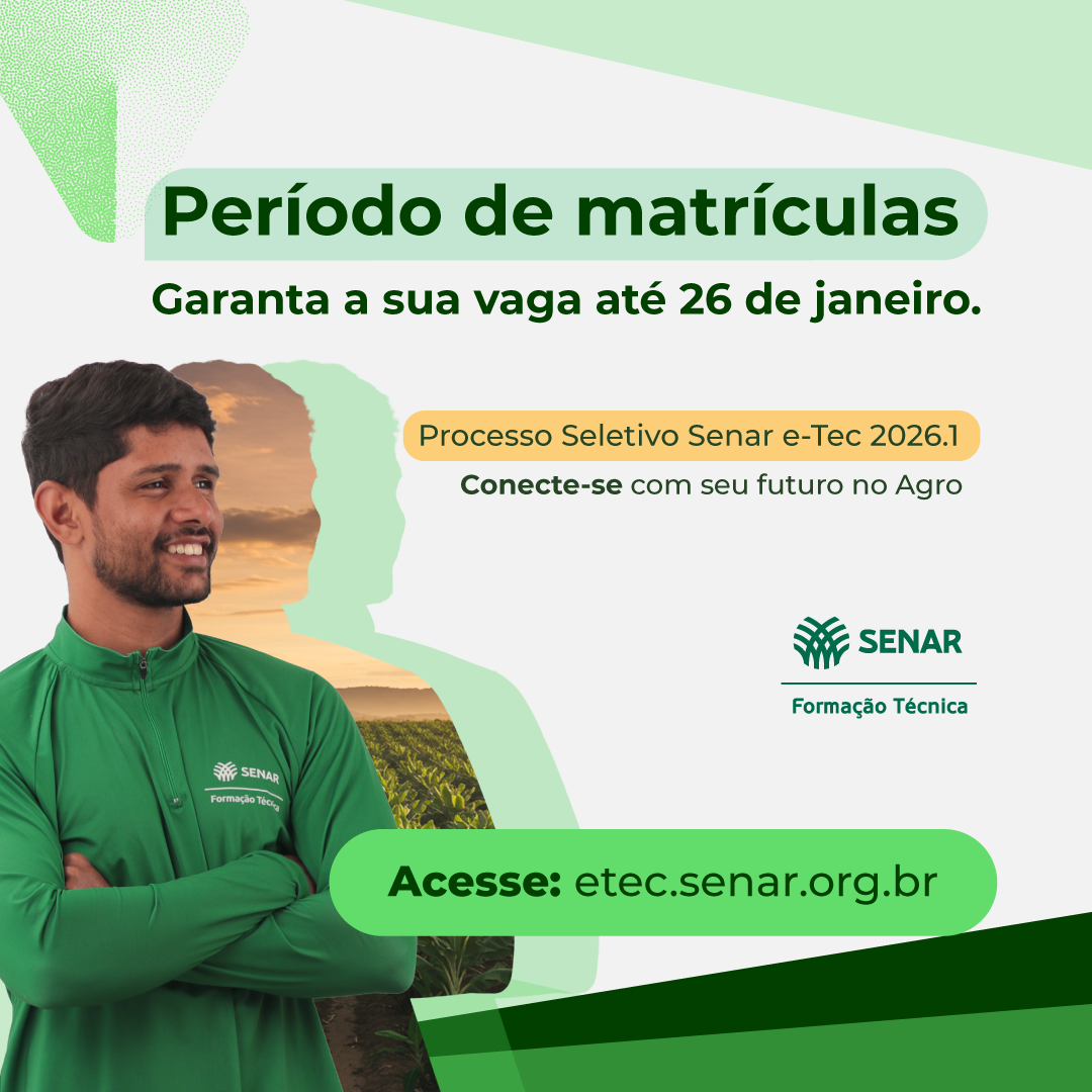 Senar abre período de matrícula para cursos técnicos do 1º semestre de 2026