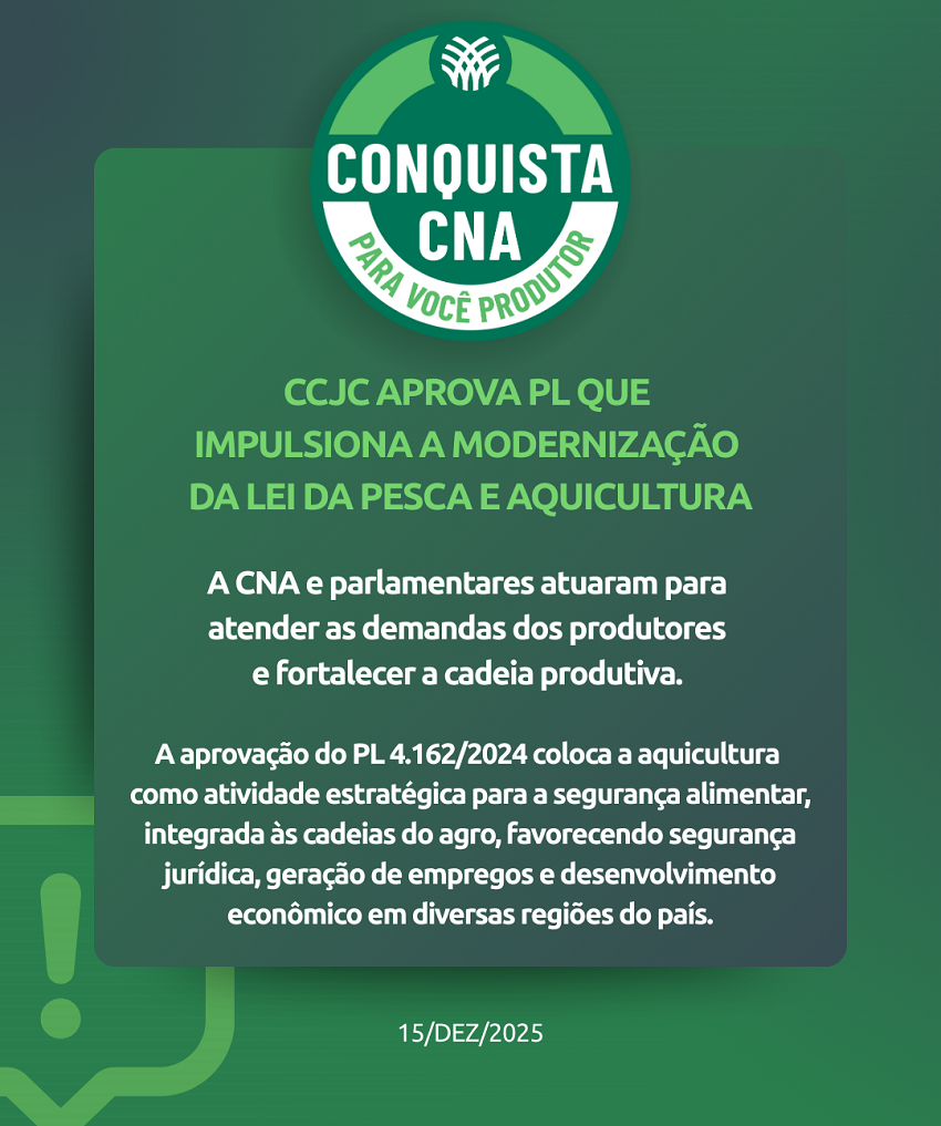 CNA avalia que PL traz avanços para o desenvolvimento da aquicultura no país