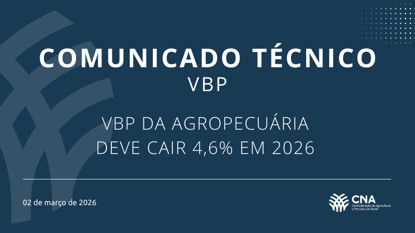 VBP DA AGROPECUÁRIA DEVE CAIR 4,6% EM 2026