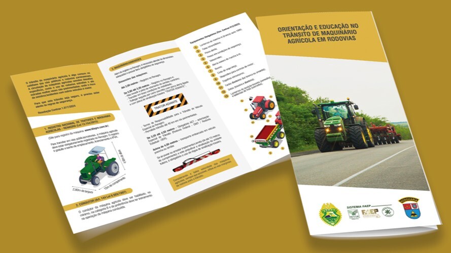 Material orienta produtor sobre trânsito de máquinas em rodovias