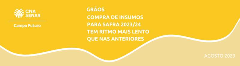 Grãos: Compra de insumos para safra 2023/24 tem ritmo mais lento que nas anteriores